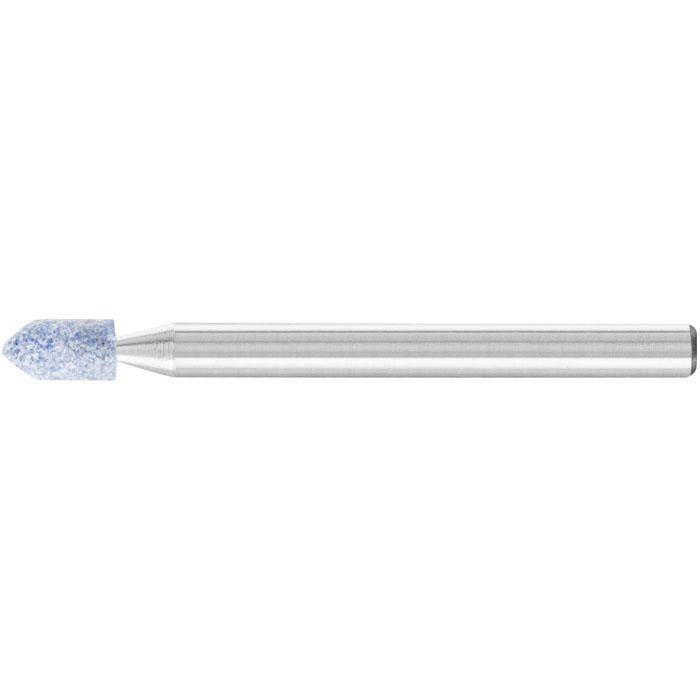Schleifstift - PFERD - Schaft-Ø 3 x 30 mm - Härte J - Spitzbogenform - für Titan etc. - Bezeichnung SP 0306 3 AWCO 100 J 5 V - D x T 3 x 6 mm - Kor