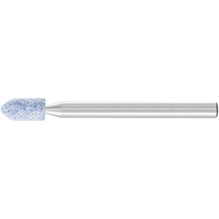 Schleifstift - PFERD - Schaft-Ø 3 x 30 mm - Härte J - Spitzbogenform - für Titan etc. - Bezeichnung SP 0408 3 AWCO 100 J 5 V - D x T 4 x 8 mm - Kor