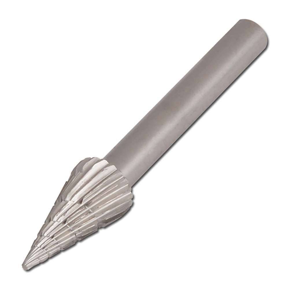 HSS-Frässtift, PFERD - Walzenrundform C - für Stahl - Kopf-Ø x Kopflänge Ø 10 mm x 20 mm - Schaft-Ø 6 mm - Länge 60 mm - Winkel 28° - Zahnung