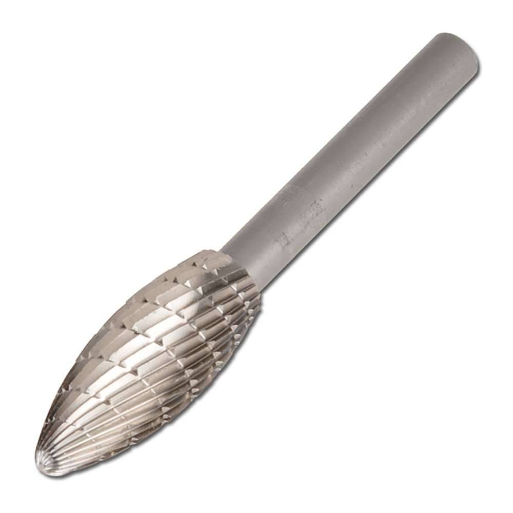 HSS-Frässtift, PFERD - Flammenform B - für ungehärteten Stahl & Stahlguss - Kopf-Ø x Länge 8 x 20 mm - Zahnung 3 - Gesamtlänge 60 mm - VE - 1 St