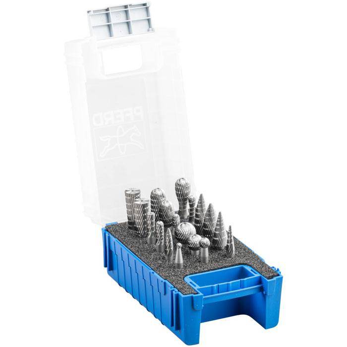 Frässtifte-Set - PFERD - 18 HSS-Frässtifte - Schaft-Ø 6 mm - Zahnung 3