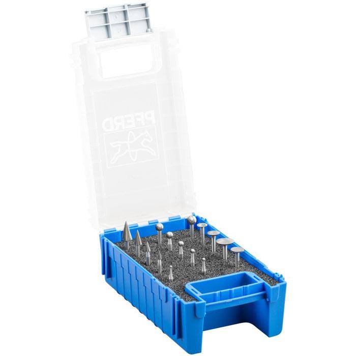 Frässtifte-Set - PFERD - 15 HSS-Feinfrässtifte - Schaft-Ø 3 mm - Spezialzahnung