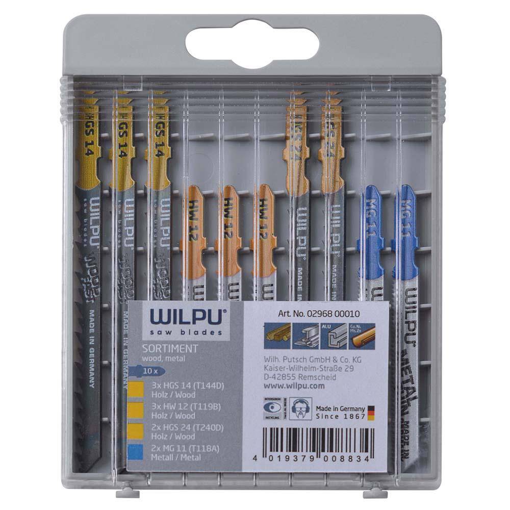 WILPU 10-teiliges Stichsägeblatt-Sortiment - aus HCS/CV - für Holz und Metall