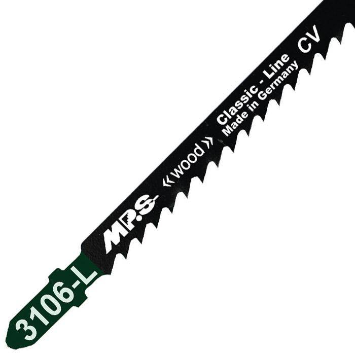 Stichsägeblätter - extra lang - rauer gerader Schnitt - 110/132/1,25 mm - 5 Stück - Chrom Vanadium