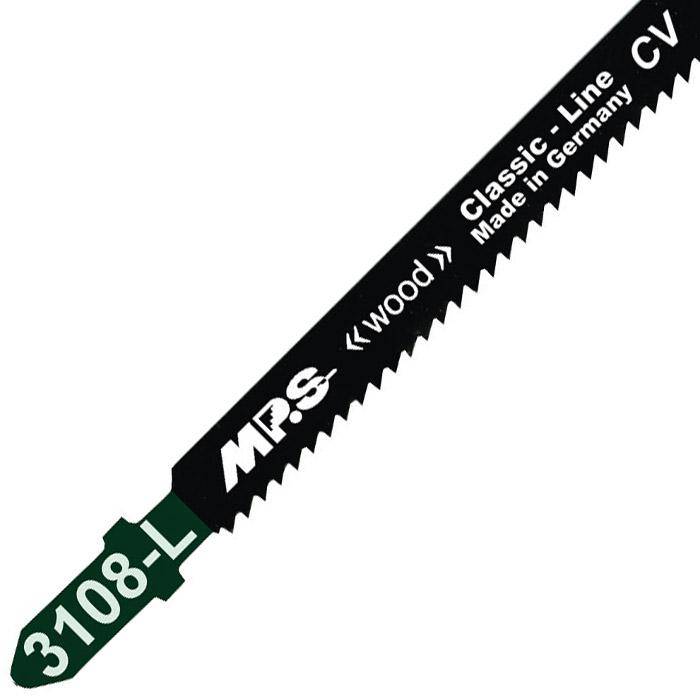 Stichsägeblätter - 110/132/1,25 mm - extra lang - Chrom Vanadium - gerader Schnitt - 5 Stück