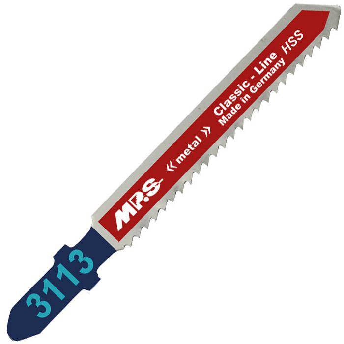 Stichsägeblätter - 50/75/1 mm - Hochleistungs-Schnellstahl - gerader Schnitt - Für Stahlbleche - Zahnteilung 2 mm - wie Bosch T 118 B - 5 Stück