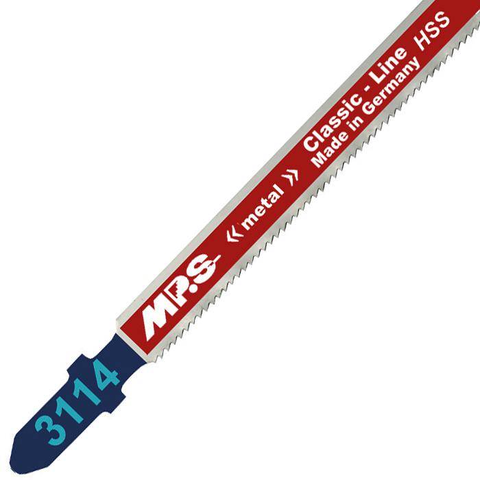 Stichsägeblätter - 110/132/1,15 mm - Hochleistungs-Schnellstahl - gerader Schnitt - für Metall - Zahnteilung 1,2 mm - wie Bosch T 318 A - Inhalt
