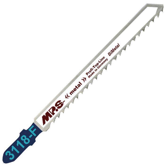 Stichsägeblätter - 75/100/1,27 mm - Bimetall - rauer, gerader Schnitt - für Holz & Metall - Zahnteilung 3 mm - 5 Stück