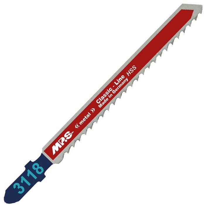 Stichsägeblätter - 75/100/1,15 mm - Hochleistungs-Schnellstahl - für Metall - gerader Schnitt - Zahnteilung 3 mm - wie Bosch T 127 D - 5 Stück