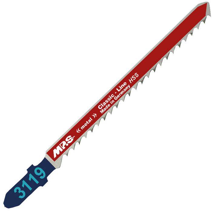 Stichsägeblätter - 75/100/1,15 mm - Kurvenschnitt - Hochleistungs-Schnellstahl - für Metalle - wie Bosch T227 D - 5 Stück