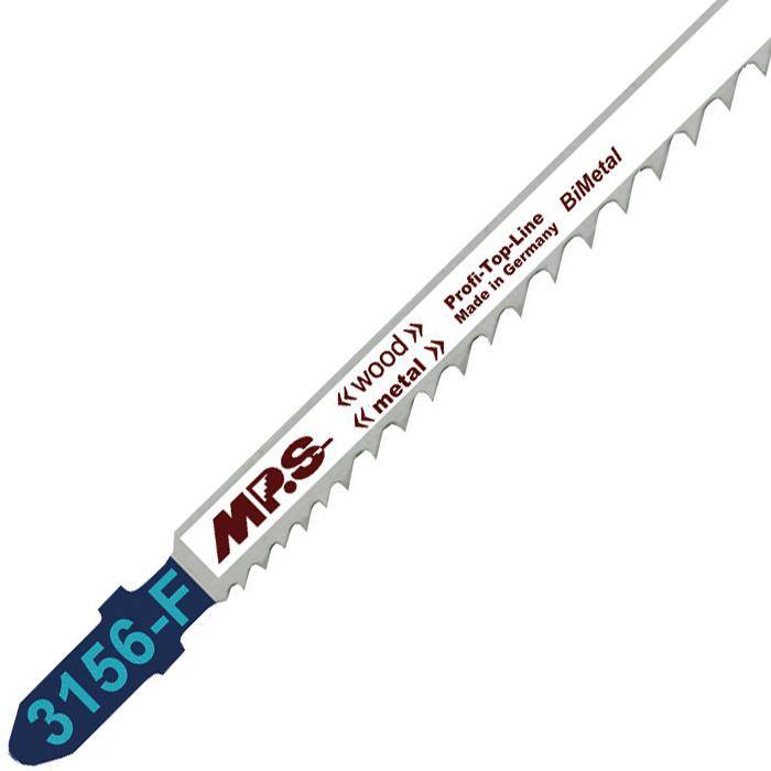 Stichsägeblätter - 110/132/1,27 mm - Bimetall - für Holz & Metall, gerader Schnitt - Zahnteilung 2-4 mm - wie Bosch T 345 XF - 5 Stück