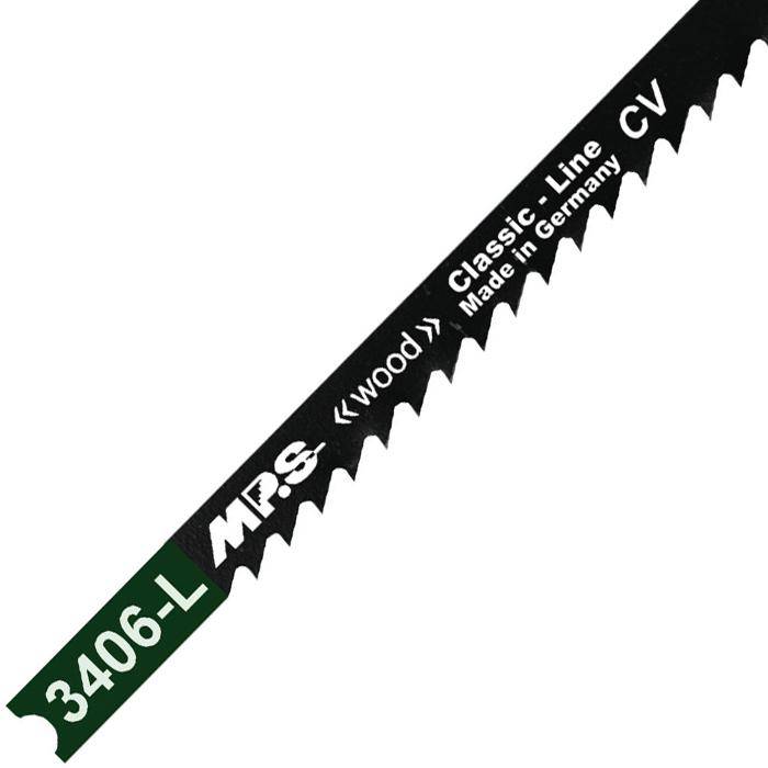 Stichsägeblätter - extra lang, 75/100 mm - für Holz - Zahnteilung 4 mm - Chrom Vanadium - Blattdicke 1,25 mm - 2 Stück