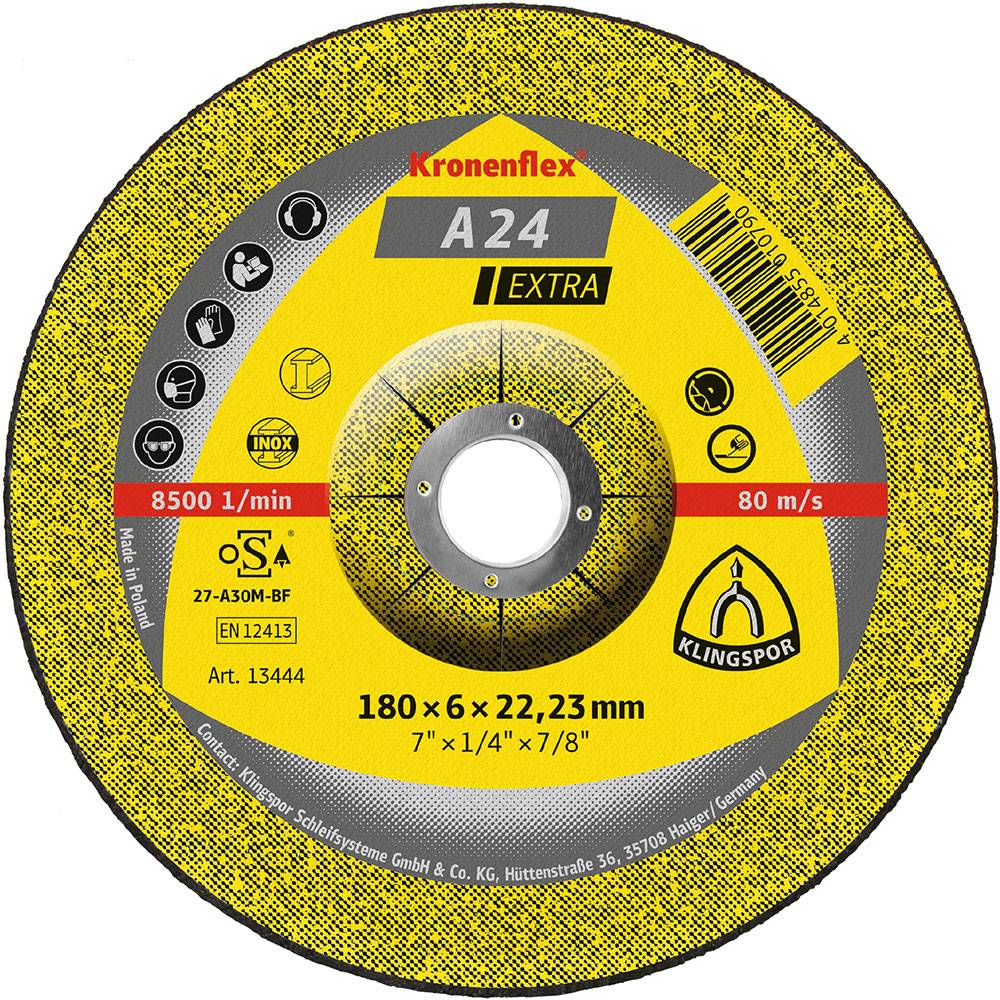 Schruppscheibe A 24 Extra - für Metalle - gewölbt - Ø 180 mm - Breite 6 mm - VE 10 - Preis per VE