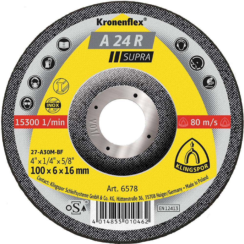 Schruppscheibe A 24 R Supra - für Stahl - 100 x 6 x 16 mm - VE 10 Stück - Preis per VE