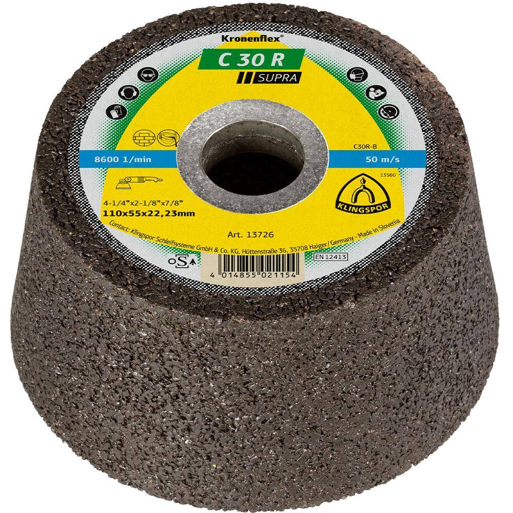 Schleiftopf C 30 R Supra - Ø 110 mm - Höhe 55 mm - Körnung mittel grob - Bohrung 22,23 mm - VE 6 Stück - Preis per VE