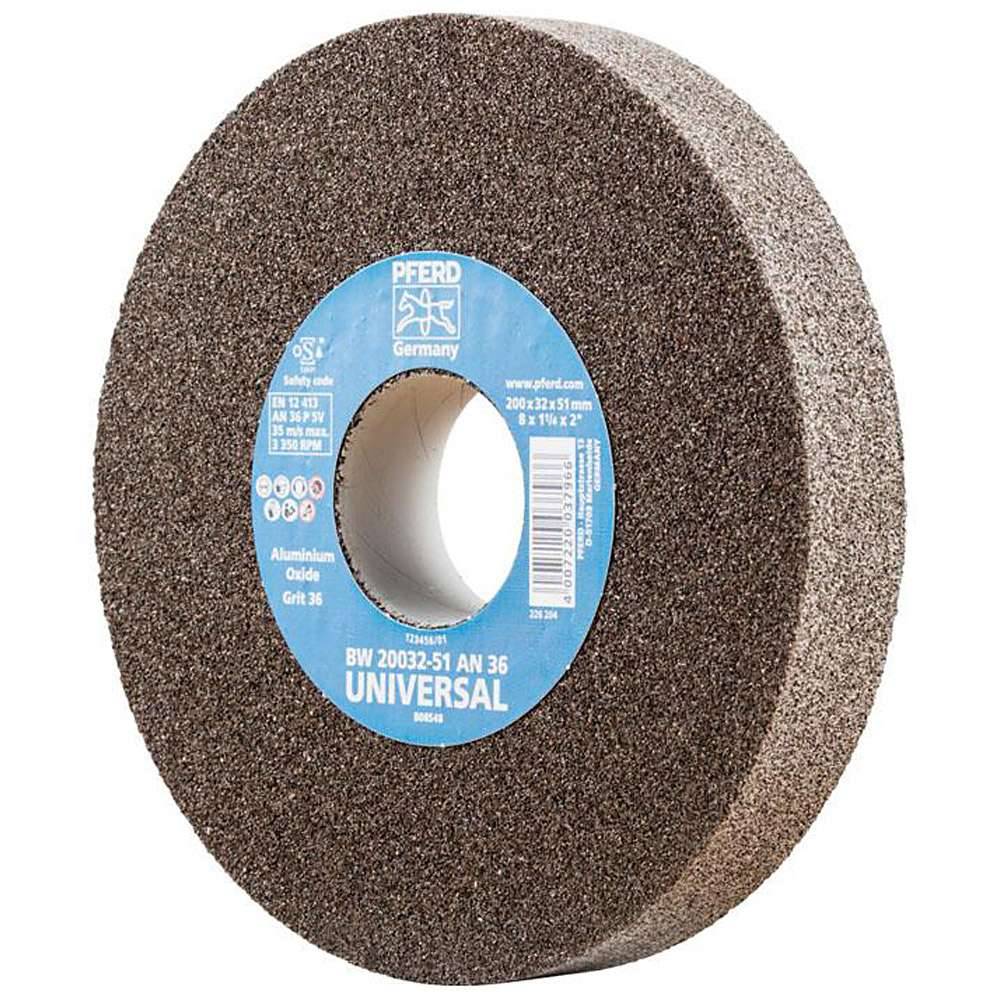 Schleifbockscheibe - PFERD - Ø 200 mm - für den universellen Einsatz - Bezeichnung BW 20032-51 AN 36 UNIVERSAL - Scheibenbreite 32 mm - Bohrungs-Ø