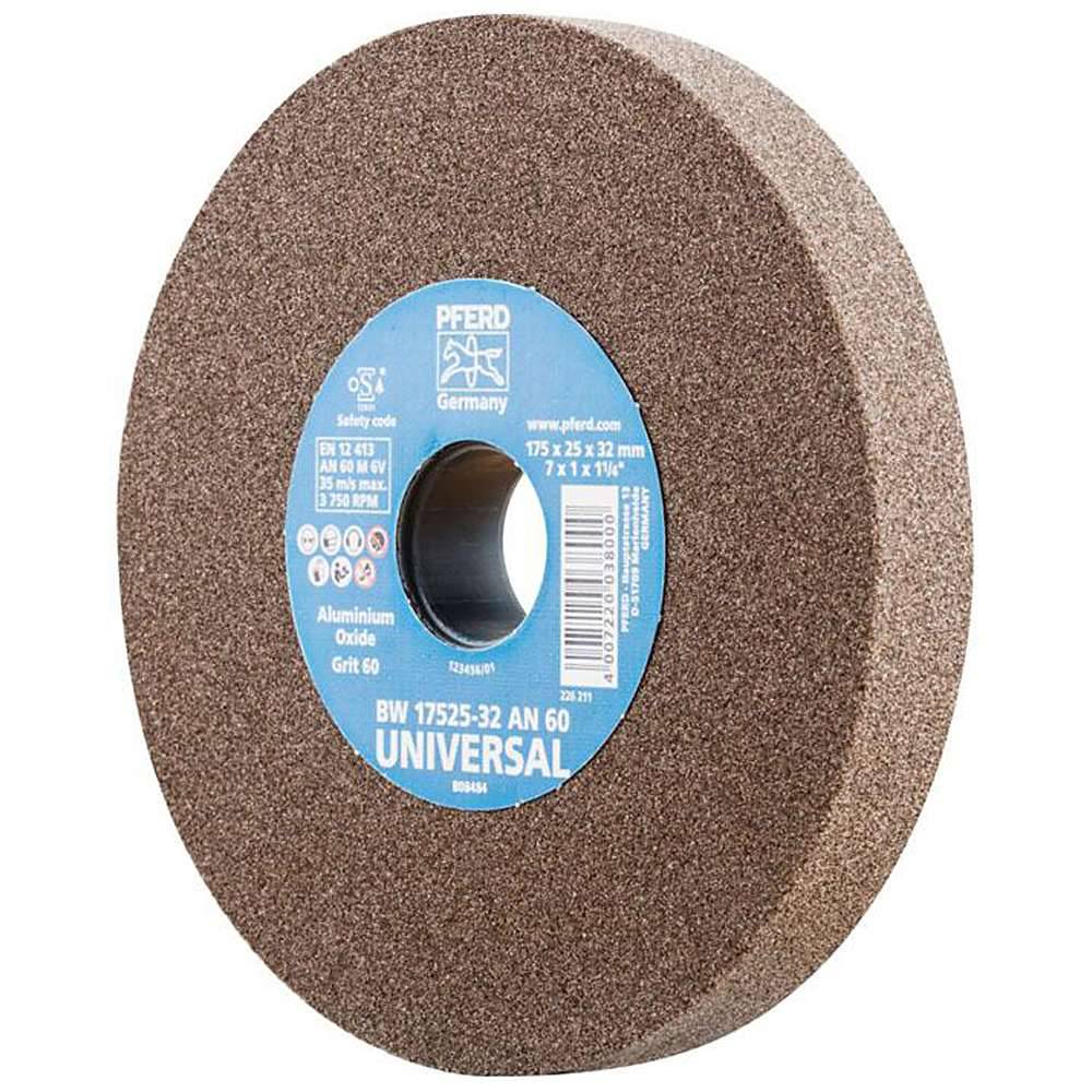 Schleifbockscheibe - PFERD - Ø 175 mm - für den universellen Einsatz - Bezeichnung BW 17525-32 AN 60 UNIVERSAL - Scheibenbreite 25 mm - Bohrungs-Ø