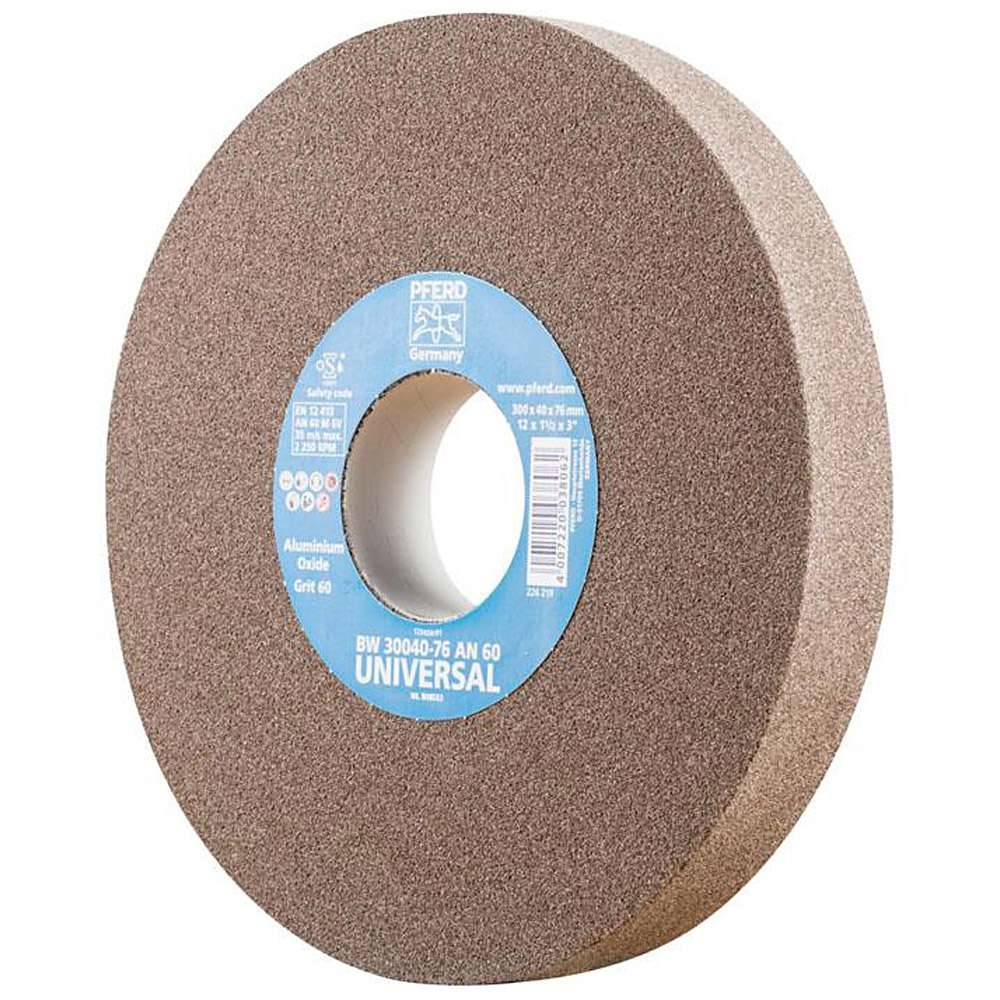 Schleifbockscheibe - PFERD - Ø 300 mm - für den universellen Einsatz - Bezeichnung BW 30040-76 AN 60 UNIVERSAL - Scheibenbreite 40 mm - Bohrungs-Ø