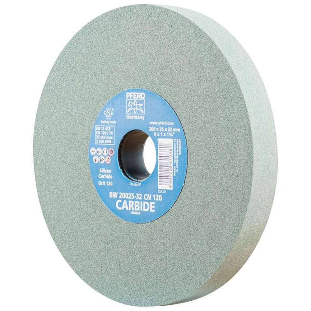Schleifbockscheibe - PFERD - Ø 200 mm - Bohrungs-Ø 32 mm - Bezeichnung BW 20025-32 CN 120 CARBIDE - Breite 25 mm - Korngröße 120