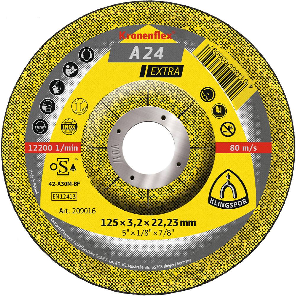 Trennscheibe A 24 Extra - für Metall - Ø-Scheibe 125 mm - Breite 3,2 mm - Bohrung 22,23 mm - VE 25 Stk.