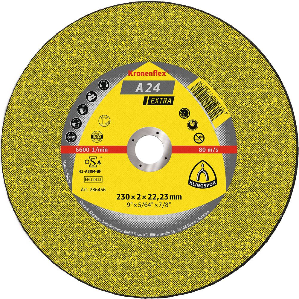 Trennscheibe A 24 Extra - für Metall - Ø-Scheibe 230 mm - Breite 3,0 mm - Bohrung 22,23 mm - VE 25 Stk.