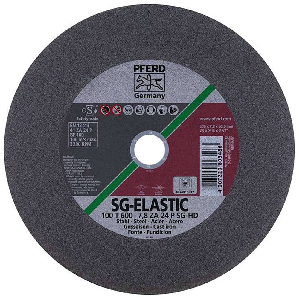 Trennscheibe - PFERD SG-ELASTIC - für Stahl u.a - für Hochleistungsmaschinen - Bezeichnung 100 T 600-7,8 ZA 24 T SG-HD/60,0 - Maße (D x T x H) 600