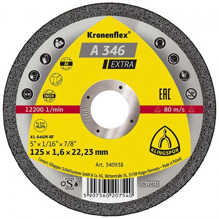 Trennscheibe A 346 EX - Durchmesser 115 mm - Breite 1,6 mm - Bohrung 22,23 mm - VE 25 Stück - Preis per VE