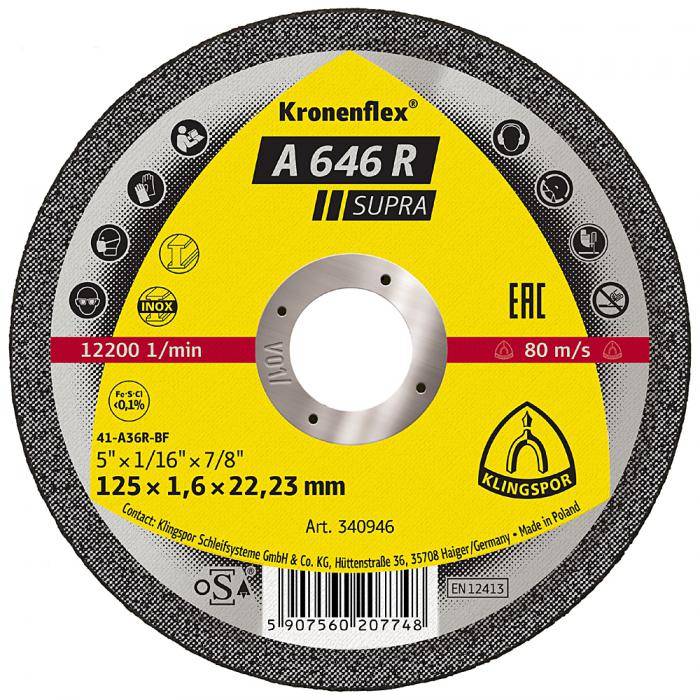 Trennscheibe A 646 R - Durchmesser 150 mm - Breite 1,6 mm - Bohrung 22,23 mm - VE 25 Stück - Preis per VE