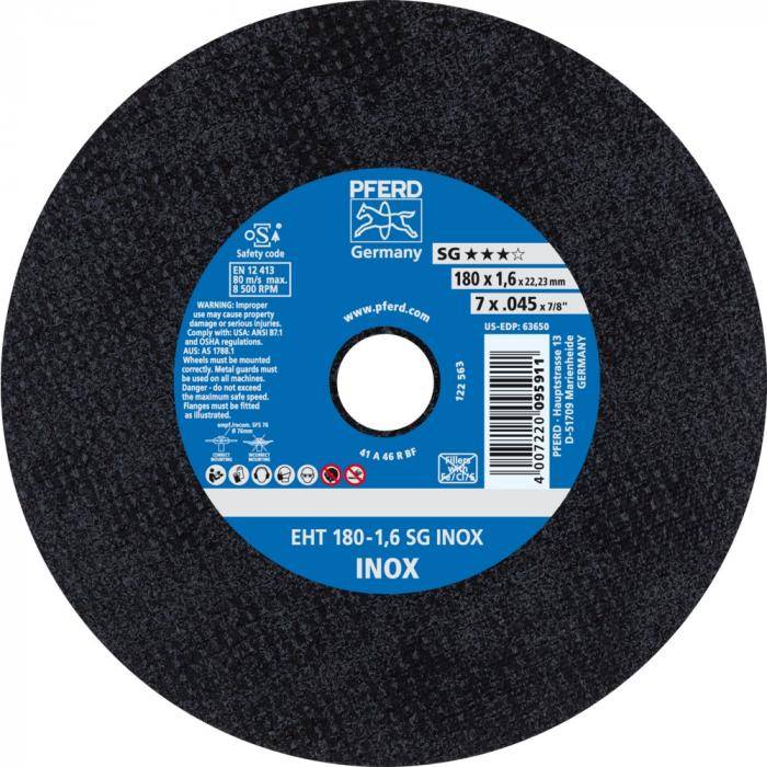 PFERD Trennscheibe EHT - SG INOX - Außen-Ø 180 mm - Bohrungs-ø 22,23 mm - VE 25 Stück - Preis per VE