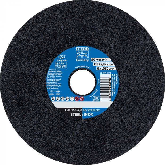 PFERD Trennscheibe EHT 150-2,0 SG STEELOX - SG STEELOX - Außen-Ø 150 mm - Aufspannsystem 22,23 mm - VE 25 Stück - Preis per VE