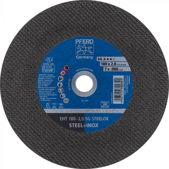 PFERD Trennscheibe EHT 180-2,0 SG STEELOX - SG STEELOX - Außen-Ø 180 mm - Aufspannsystem 22,23 mm - VE 25 Stück - Preis per VE