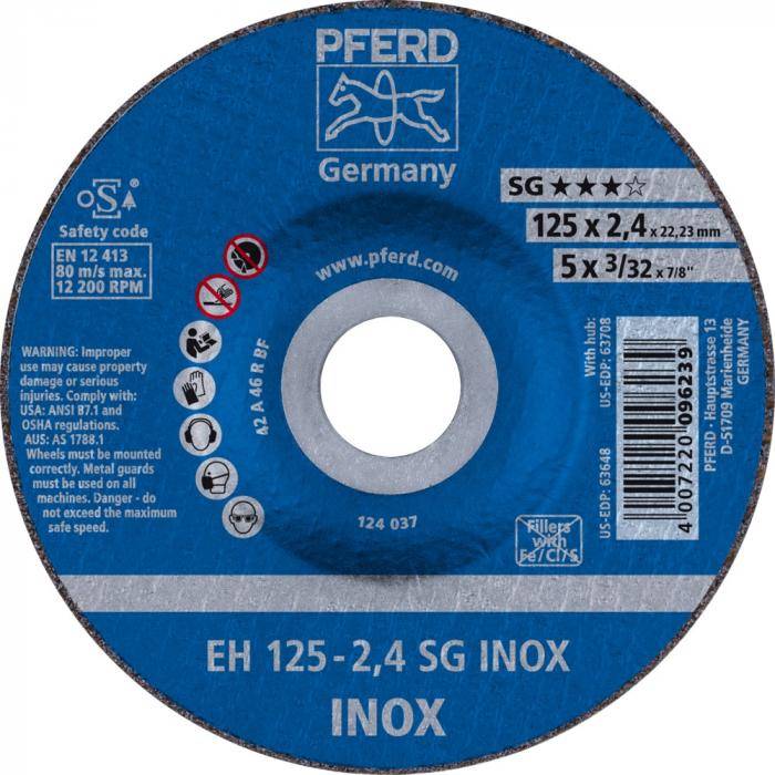 PFERD Trennscheibe EH 125-2,4 SG INOX - SG INOX - Außen-Ø 125 mm - Bohrungs-ø 22,23 mm - VE 25 Stück - Preis per VE