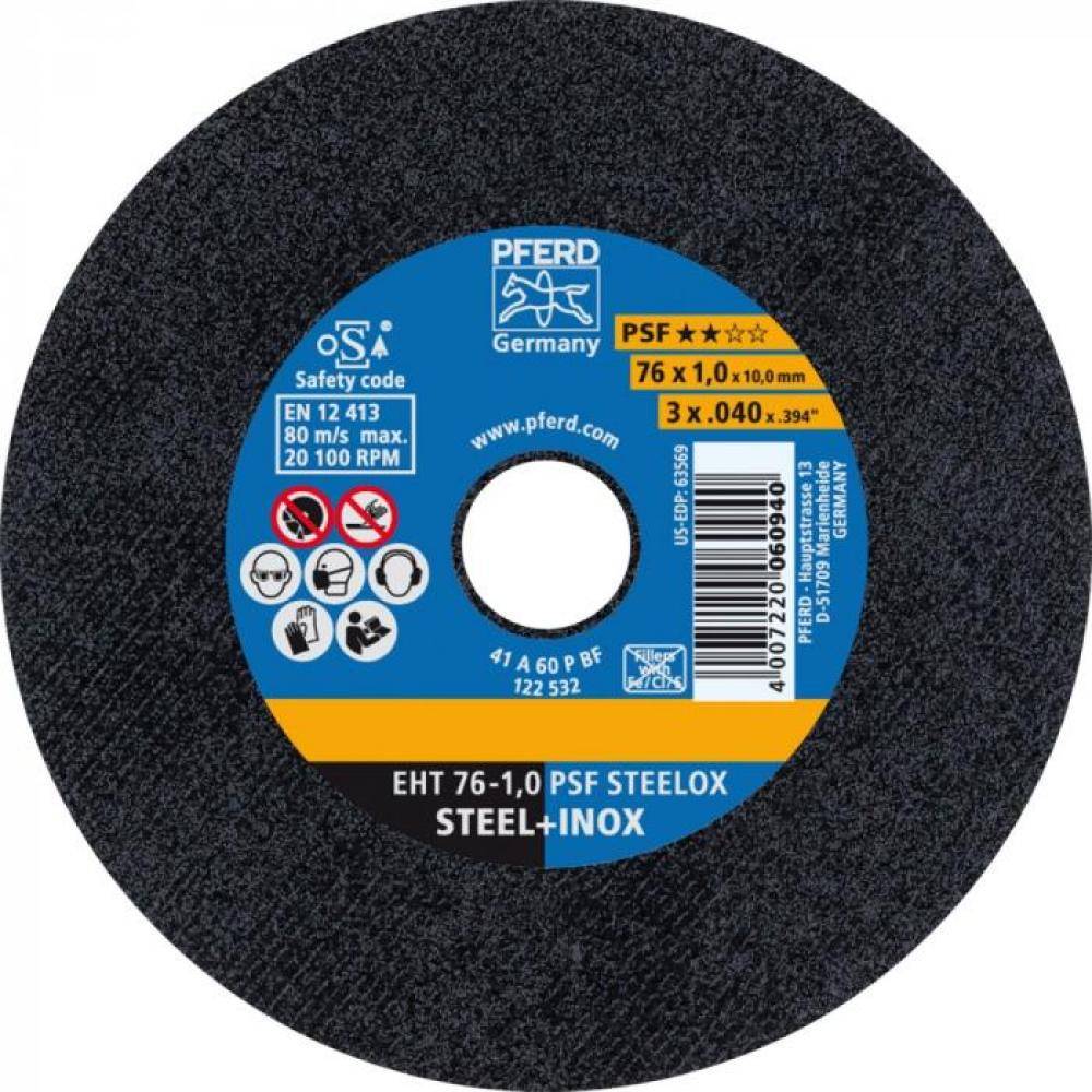 PFERD Trennscheibe EHT 105-1,0 PSF STEELOX/16,0 - PSF STEELOX - Außen-Ø 105 mm - Aufspannsystem 16,0 mm - VE 25 Stück - Preis per VE