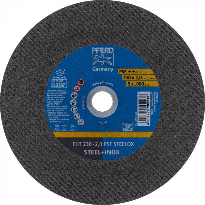 PFERD Trennscheibe EHT 230-2,0 PSF STEELOX - PSF STEELOX - Außen-Ø 230 mm - Aufspannsystem 22,23 mm - VE 25 Stück - Preis per VE