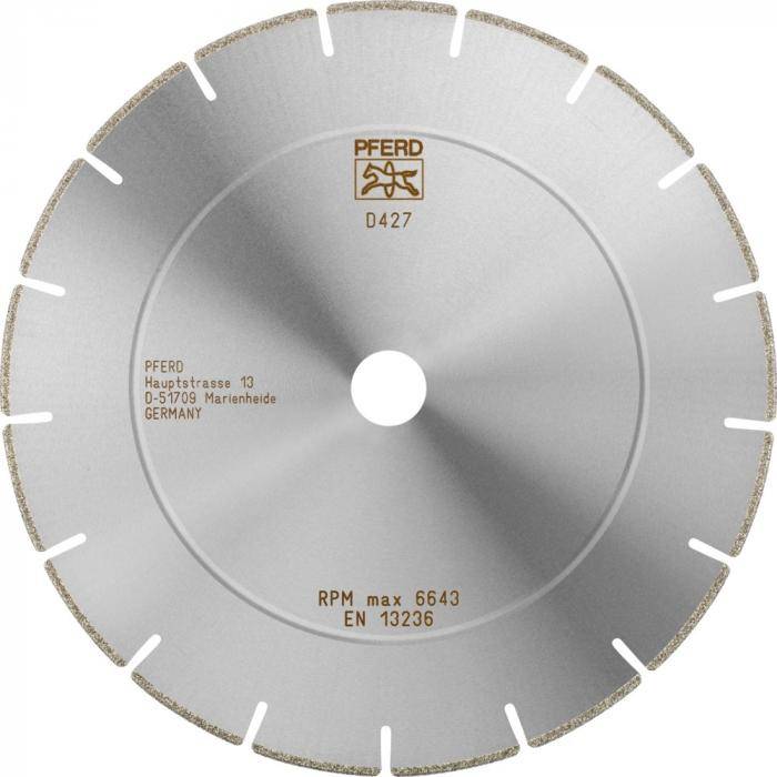 Diamant-Trennscheibe - PFERD - Außen-Ø 230 mm - Bohrungs-Ø 22,23 mm - Breite 2,5 mm - Form S2 - Korngröße D 427