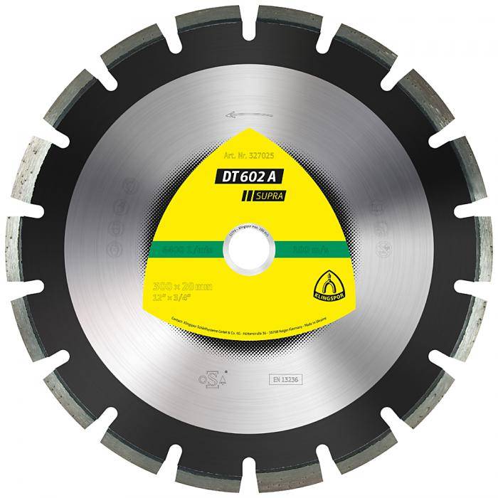 Diamanttrennscheibe DT 602 A - Durchmesser 400 mm - Bohrung 25,4 mm - lasergeschweißt - weit verzahnt - Preis per Stück
