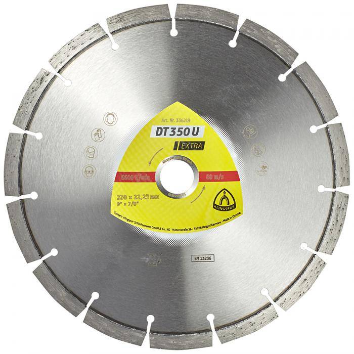 Diamanttrennscheibe DT 350 U Extra - Durchmesser 230 mm - Bohrung 22,23 mm - lasergeschweißt - Preis per Stück