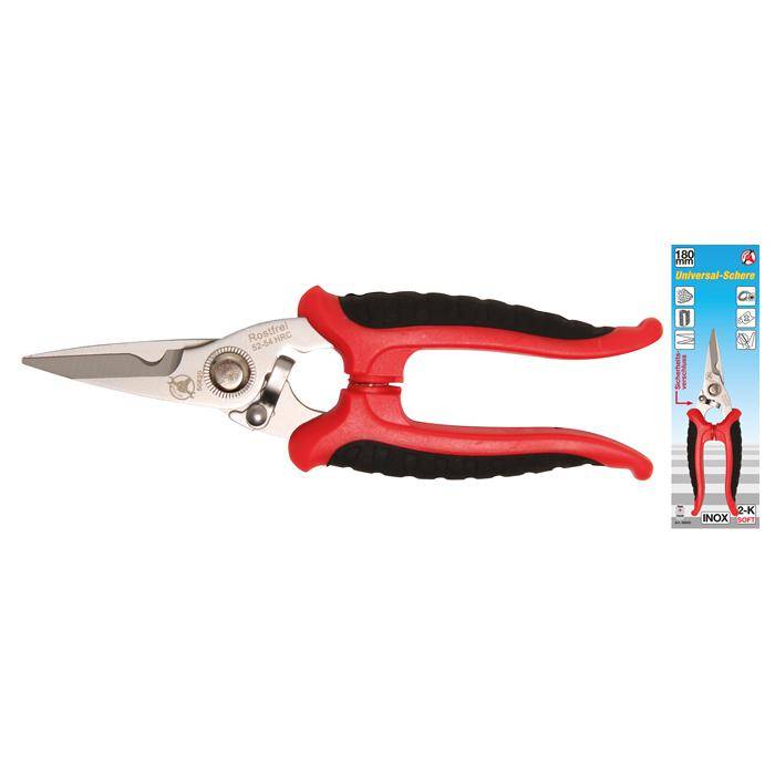 Universal-Schere - INOX - mit Abisolier-Aussparung - Länge 180 mm