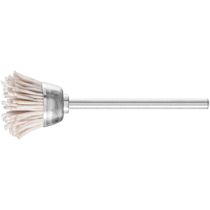 Topfbürste - PFERD - Bürsten-Ø 18 mm - mit Kunststoffbesatz (Aluminiumoxid) - Bezeichnung TBU 1803/2,34 AO 320 0,50 - Schaft-Ø 2,34 mm - Besatzmat