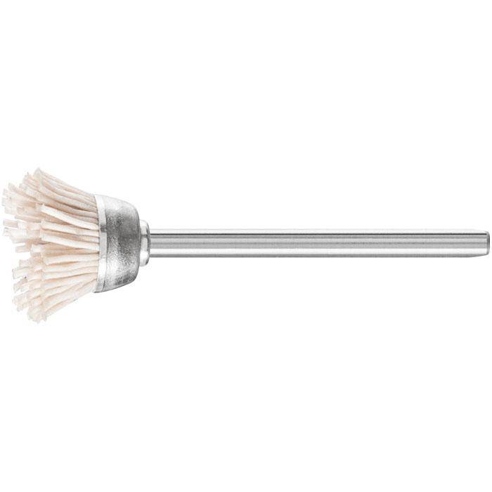 Topfbürste - PFERD - Bürsten-Ø 18 mm - mit Kunststoffbesatz (Aluminiumoxid) - Bezeichnung TBU 1803/3 AO 320 0,50 - Schaft-Ø 3 mm - Besatzmaterial-
