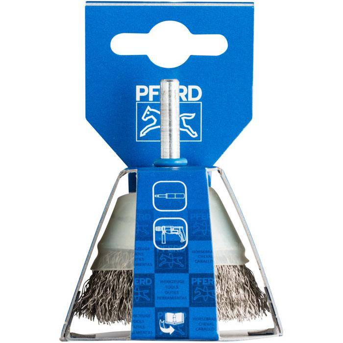 Topfbürste - PFERD POS TBU 5010/6 INOX 0,30 - ungezopft, mit Schaft - Edelstahlbesatz - VE 5 Stück - Preis per VE