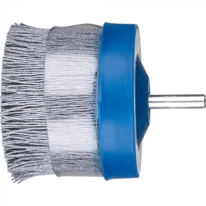 PFERD Tellerbürste DBUR 63/6 SiC 120 0,55 - ungezopft - mit Schaft und Stützring - Kunststoffbesatz Siliciumcarbid (SiC)- Außen-Ø 63 mm - Körnung