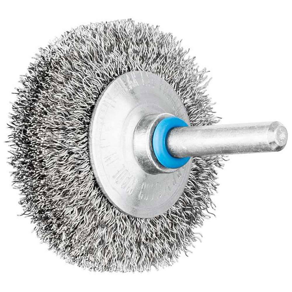 Kegelbürste - PFERD - ungezopft, aus INOX - mit Schaft - für Edelstahl - Bezeichnung KBU 5010/6 INOX 0,20 - Bürsten-Ø 50 mm - Besatzmaße (B x L)