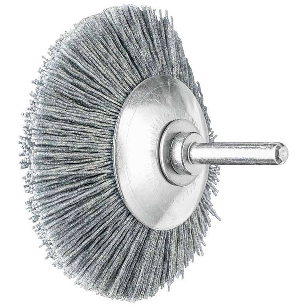 Kegelbürste - PFERD - ungezopft, aus SiC - mit Schaft - für NE-Metall u.a. - Bezeichnung KBU 8010/6 SiC 120 0,55 - Bürsten-Ø 80 mm - Besatzmaße (