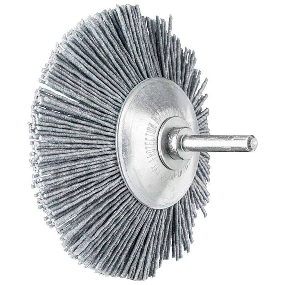 Kegelbürste - PFERD - ungezopft, aus SiC - mit Schaft - für NE-Metall u.a. - Bezeichnung KBU 9510/6 SiC 120 1,10 - Bürsten-Ø 95 mm - Besatzmaße (