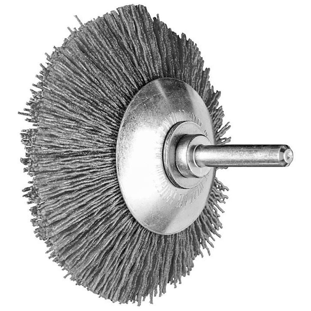 Kegelbürste - PFERD - ungezopft - Keramikkorn - mit Schaft - für NE-Metall u.a. - Bezeichnung KBU 8010/6 CO 120 0,55 - Bürsten-Ø 80 mm - Besatzma