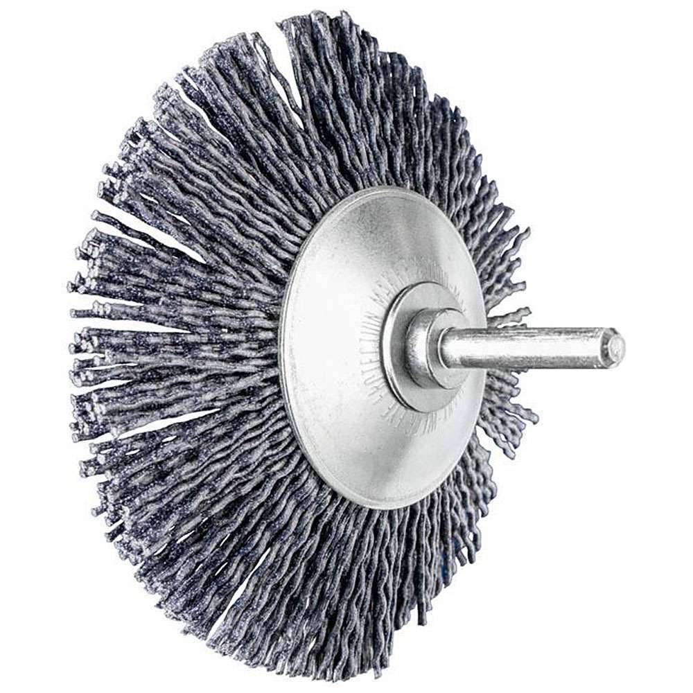 Kegelbürste - PFERD - ungezopft - Keramikkorn - mit Schaft - für NE-Metall u.a. - Bezeichnung KBU 9510/6 CO 120 1,10 - Bürsten-Ø 95 mm - Besatzma