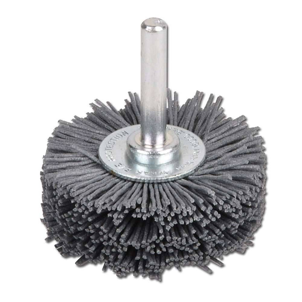 Rundbürste - mit Schaft - ungezopft Kunststoffdraht - Bürsten-Ø 50 mm - Gesamtlänge 50 mm - Besatzbreite 15 mm - VE 10 Stk. - Preis per VE