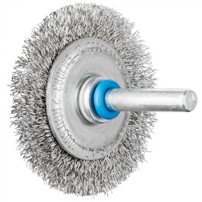 PFERD Rundbürste RBU 5004/6 INOX 0,20 mit Schaft - INOX - ungezopft - Außen-ø 50 mm - Besatzmaterial-ø 0,20 mm - VE 10 Stück - Preis per VE
