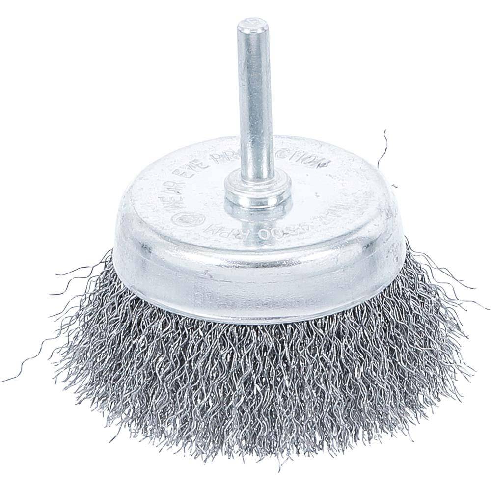 Flächenbürste - grob gewellt - Durchmesser 75 mm - 6 mm Schaft "BGS"